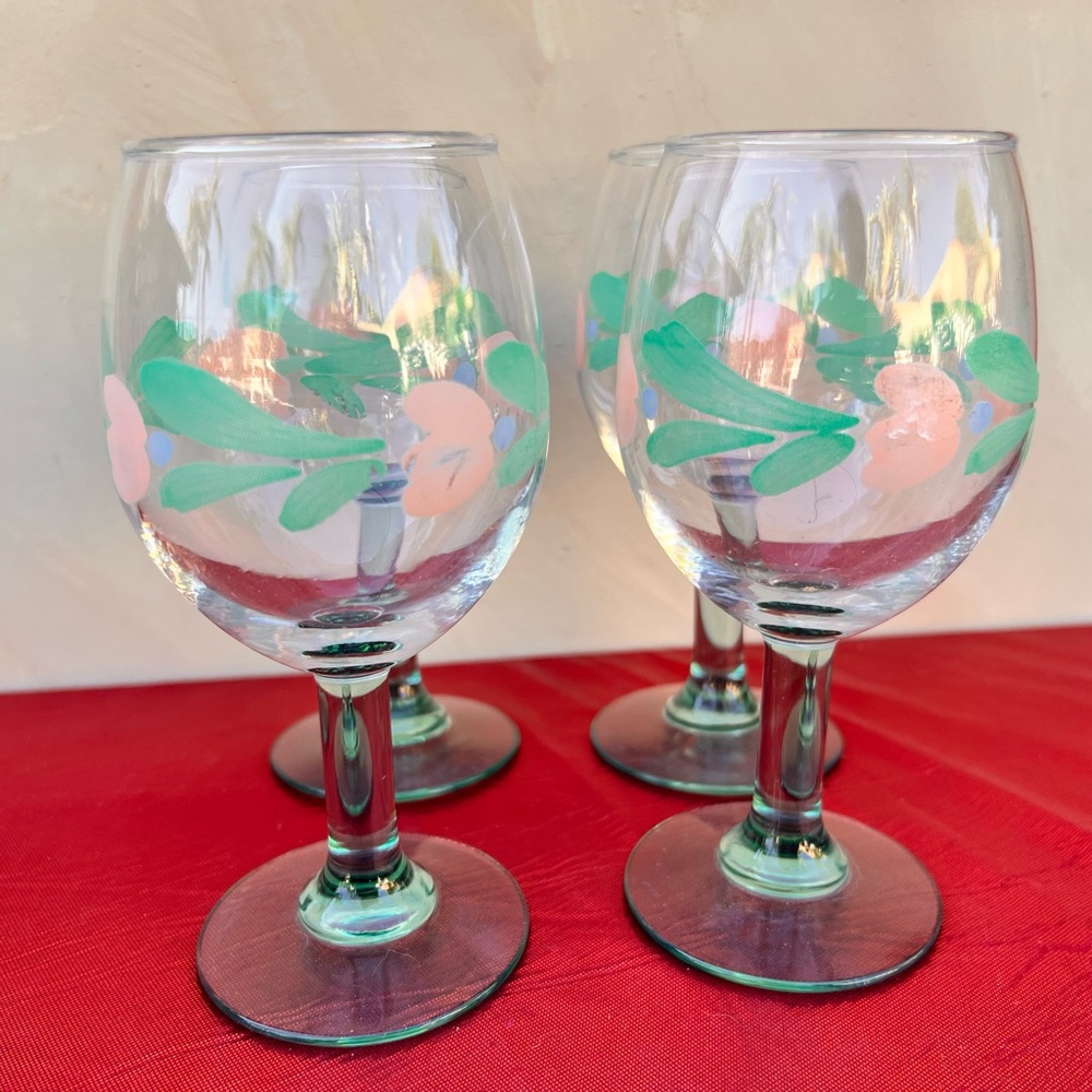 Floral Wine Glasses